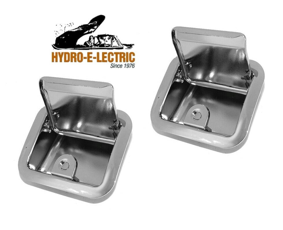 Door Chrome Rear Armrest Ash Tray- Pair 1959-1964 Chevrolet Bel Air & Impala