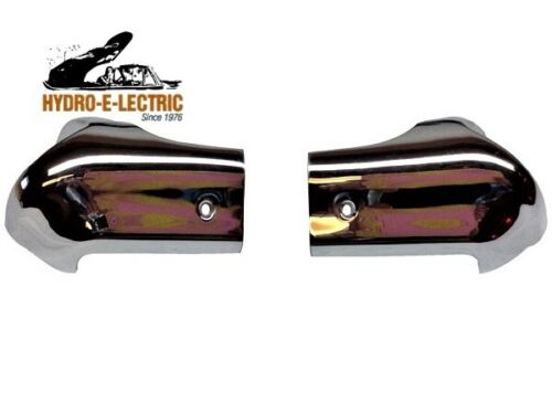 Convertible Windshield Chrome Header End Caps, Pair 1964-1965 GM A Body