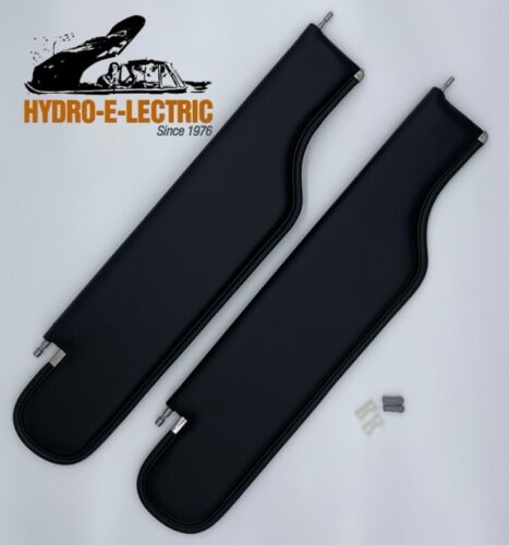 Sun Visors, Black Vinyl & Bracket Set, 1968-1972 Chevelle & Malibu Convertible