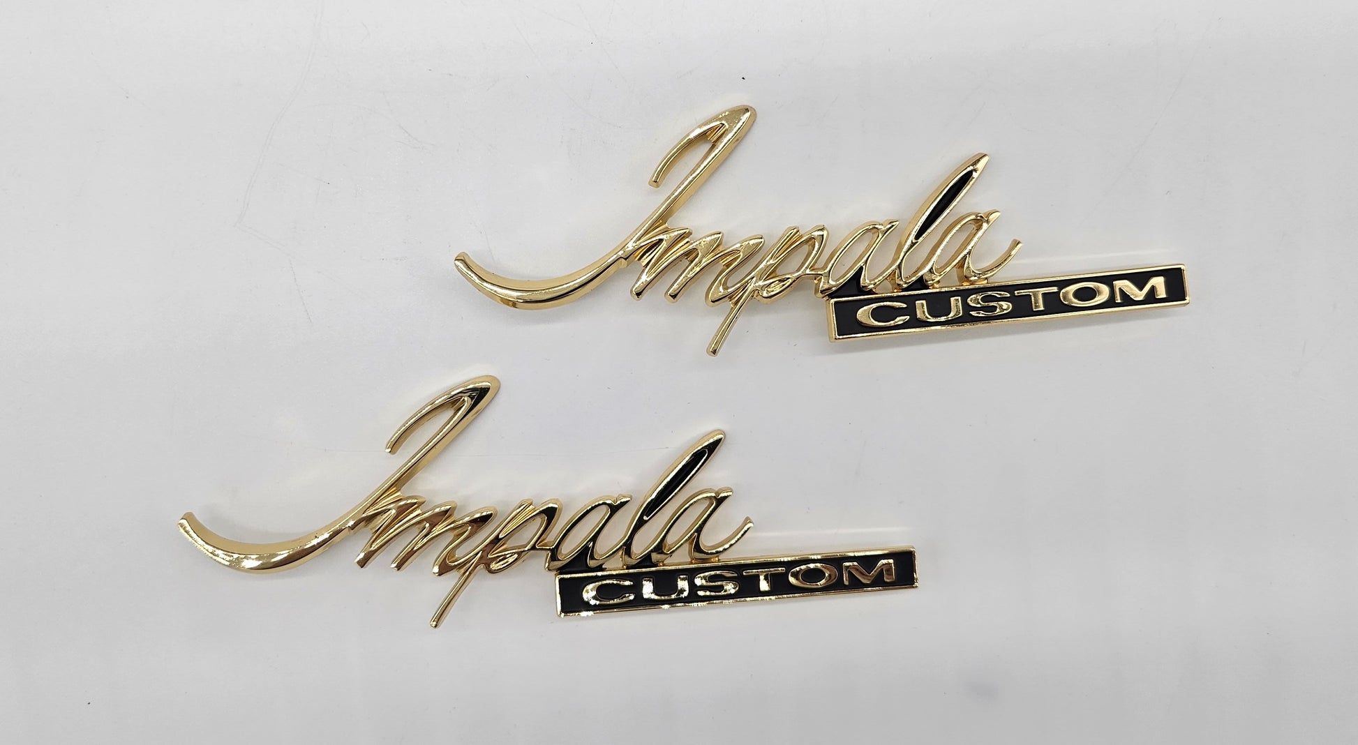 Quarter Panel & Trunk Emblems, Gold 1971-1976 Chevrolet Impala Custom