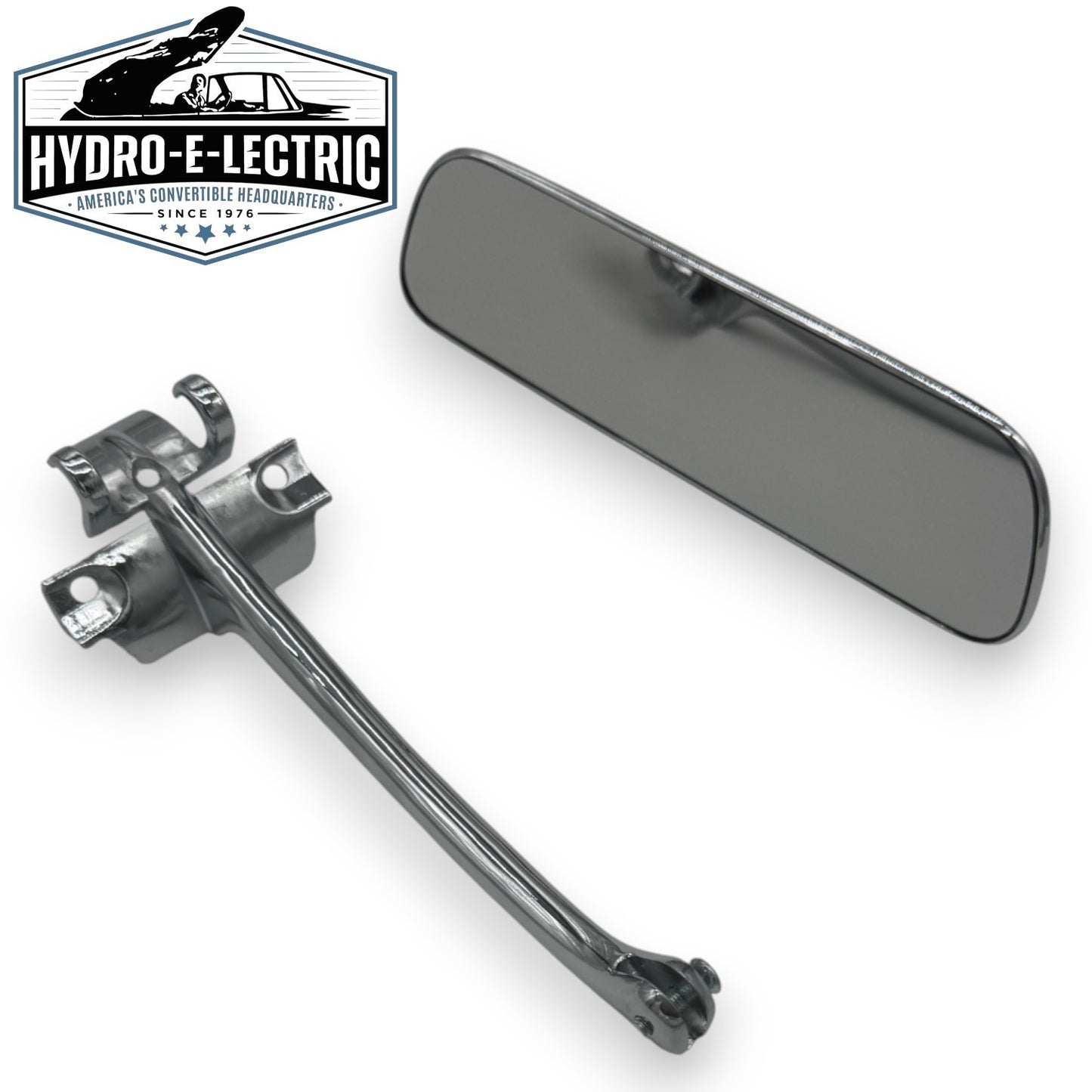 Chrome Interior Rear View Mirror & Bracket- 1961-62 Chevrolet Impala Convertible