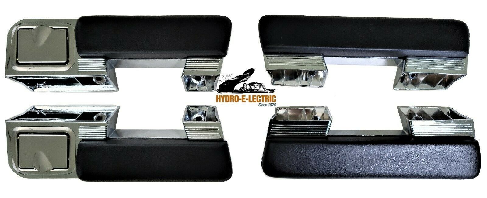 Front & Rear Arm Rest Base & Pads Set w/ Ash Trays, 1965-1967 Bonneville/Catalina