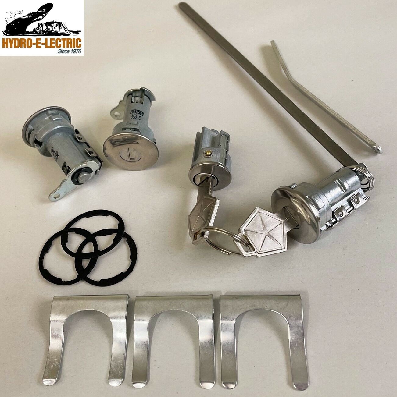 Ignition, Door, & Trunk Lock Set-Chrysler Keys, 1966-1968 select Plymouth and Dodge