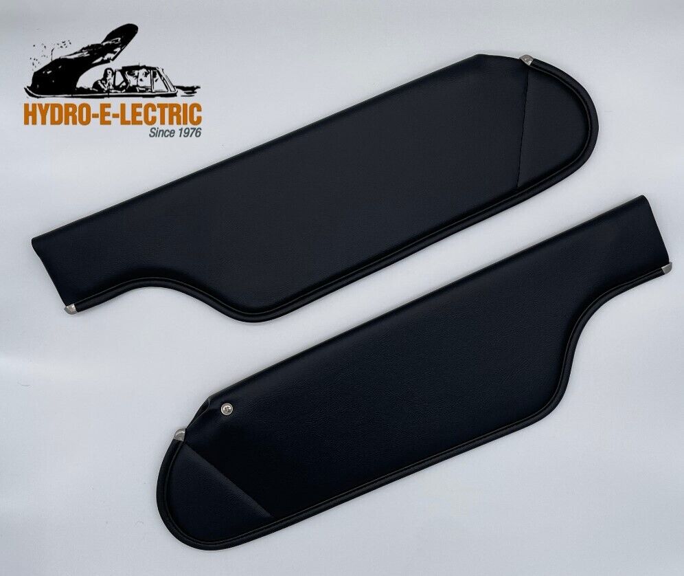 Sun Visors, Black Vinyl, Pair - 1971-1976 Full Size GM Convertible 