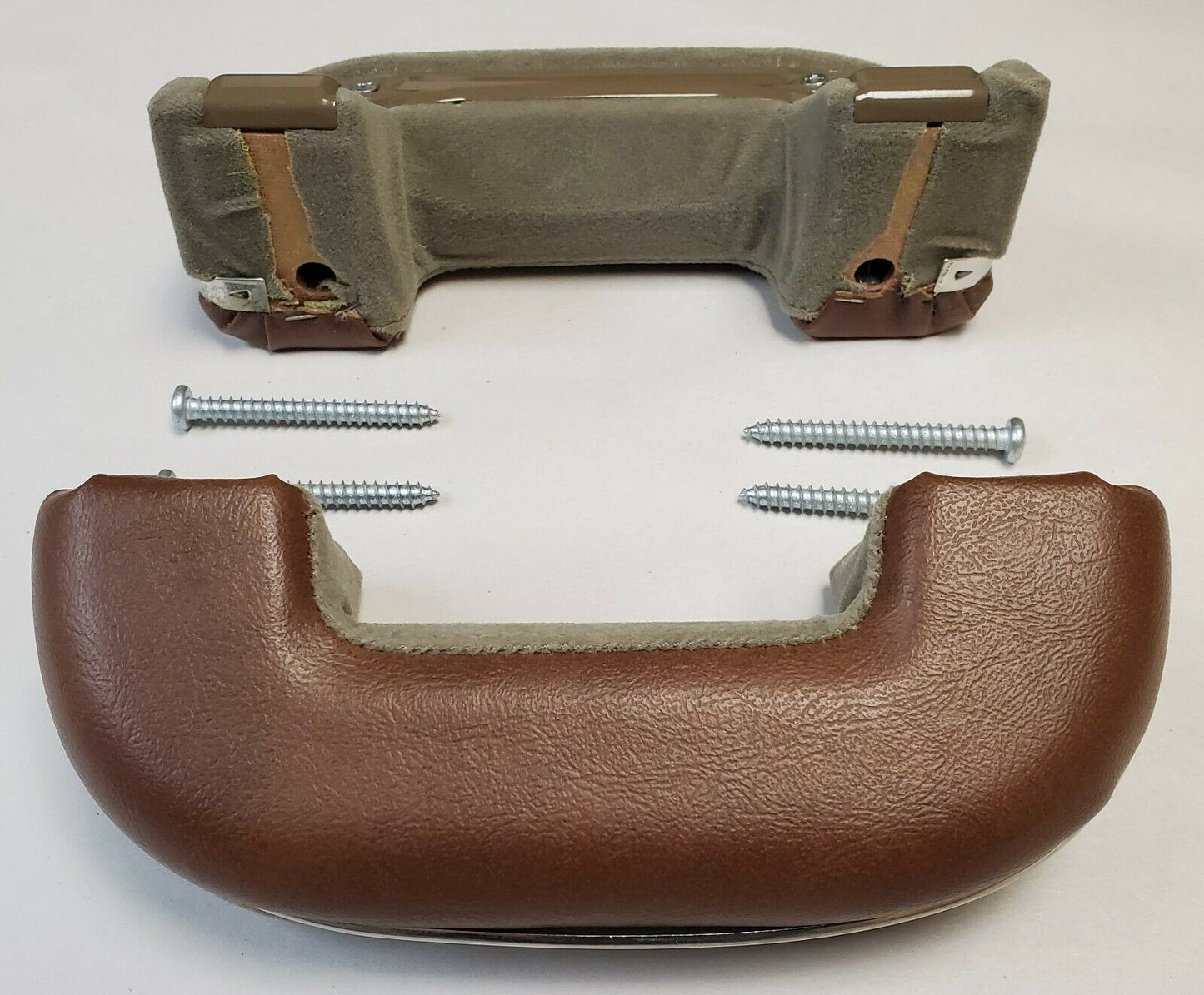 1936-1952 GM Brown/Gray Upholstered Front Door Arm Rests- Pair