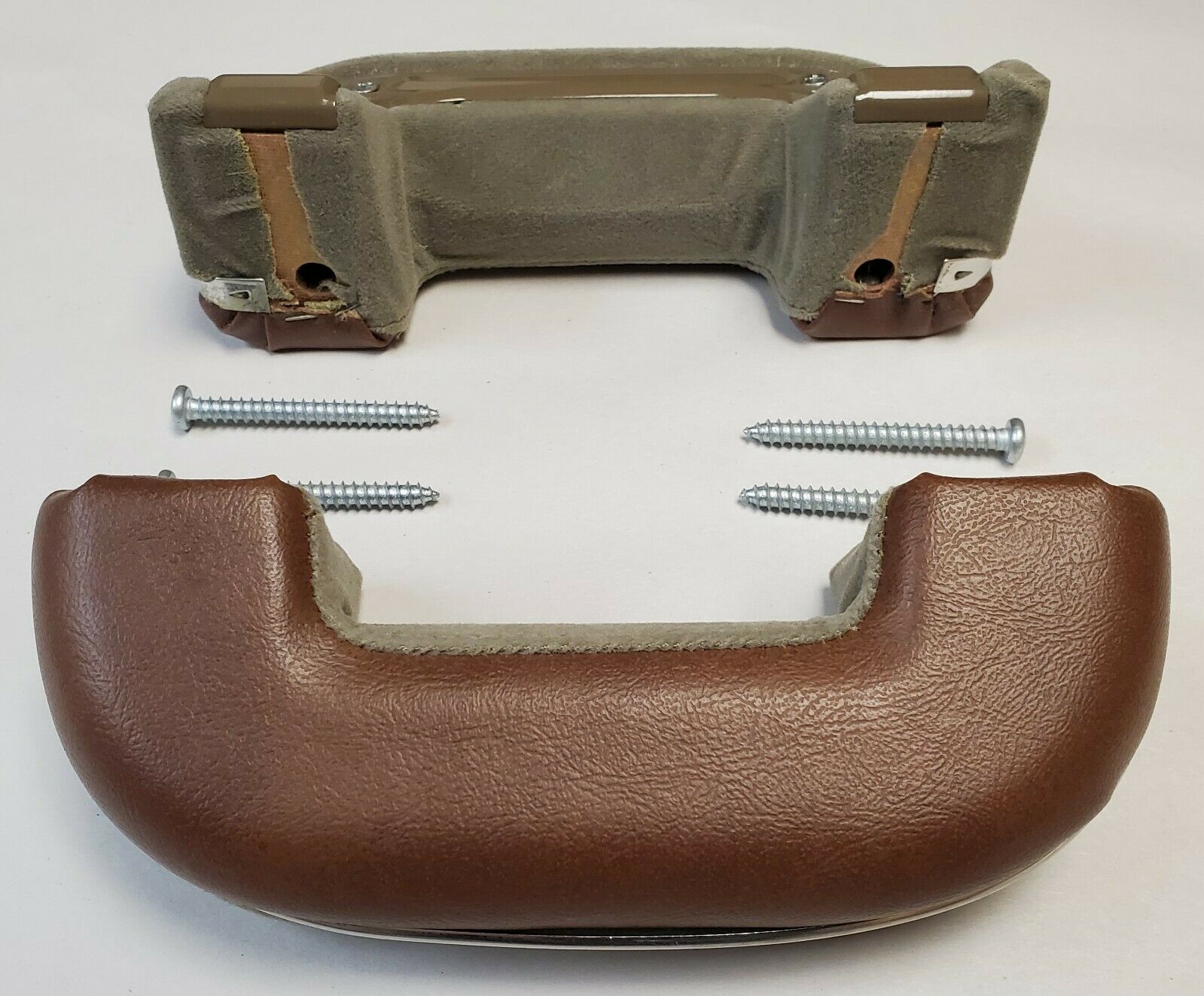 1936-1952 GM Brown/Gray Upholstered Front Door Arm Rests- Pair