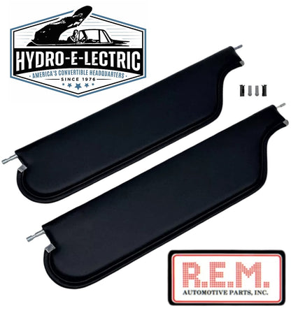 Sun Visors, Black Madrid Vinyl - Pair, 1967-1968 Camaro and Firebird