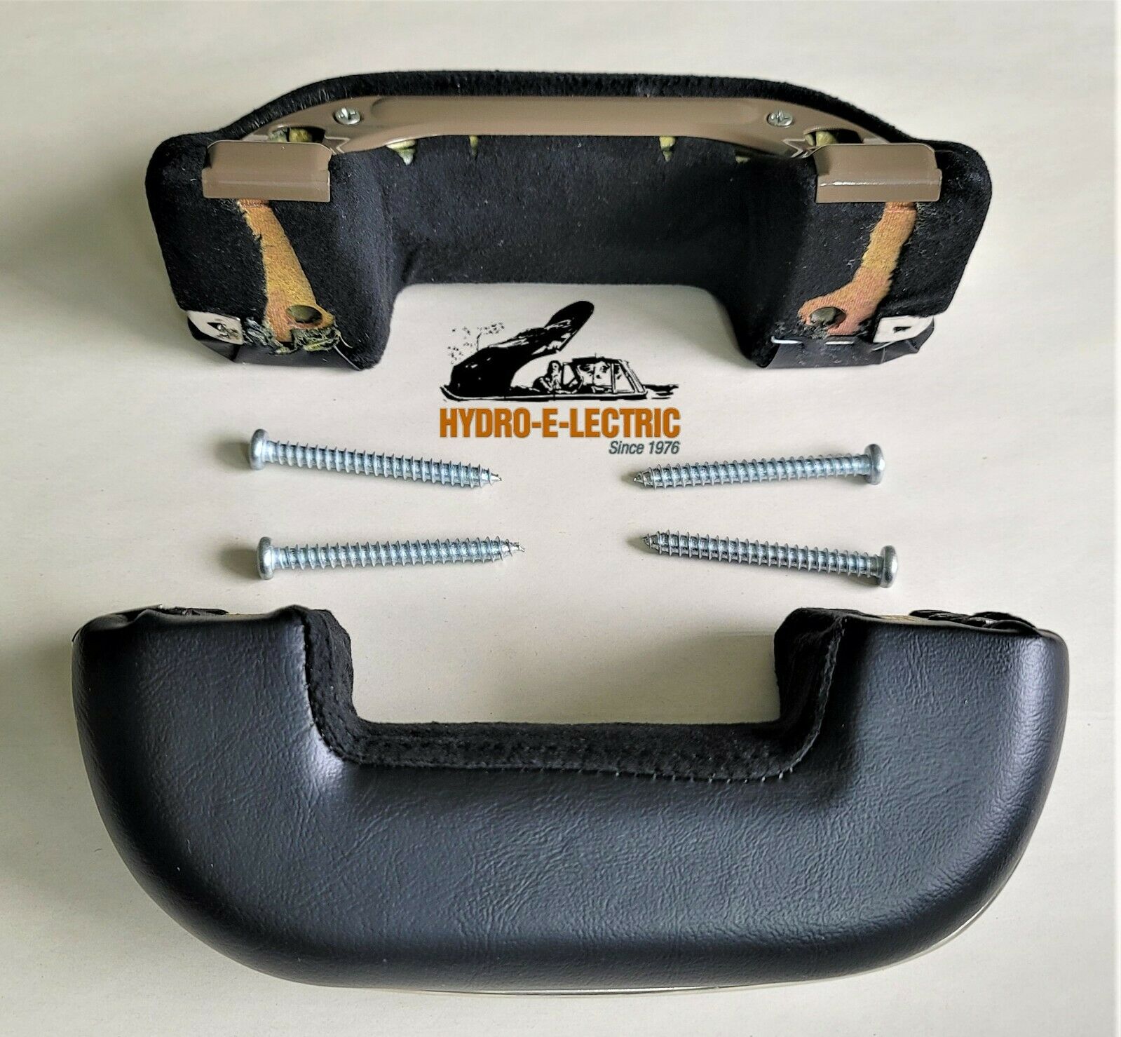 1936-1952 GM Black Upholstered Front Door Arm Rests- Pair