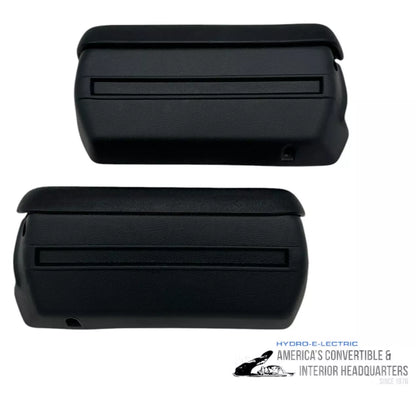 Front Arm Rest Base & Pad Set - Black, Fits Many GM 2 Door Models
